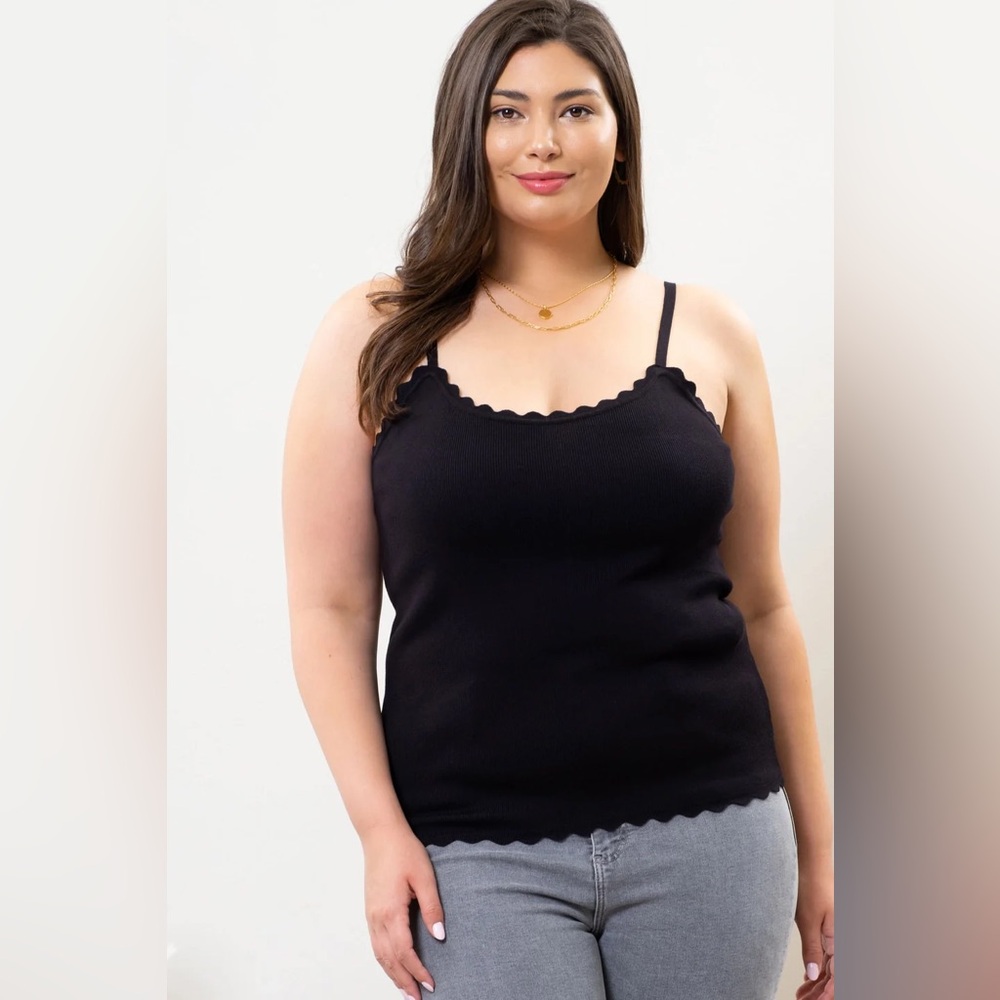 Nwt Blu Pepper Black Scalloped Tank Top size‎ 2x